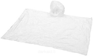 Disposable rain poncho with pouch